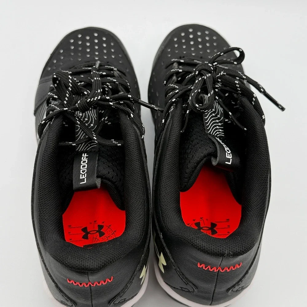 Under Armour Leadoff RM Baseball Cleats Kids 1.5Y Black White 3025593-001